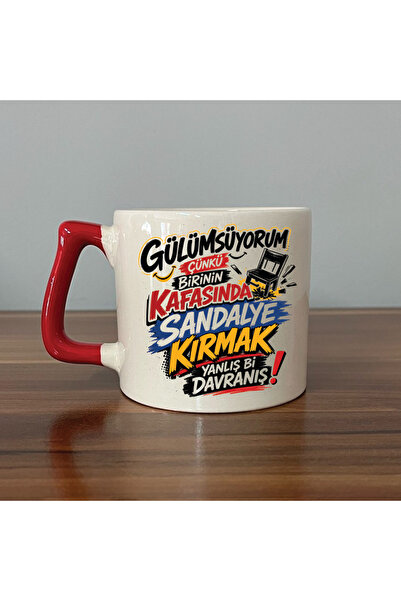 Kırtasiye Ofisi GÜLÜMSÜYORUM ÇÜNKÜ İNSANLARIN KAFASINDA Kırmızı Kulplu Prime ...