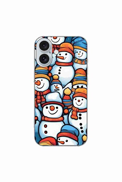 OEM Husa compatibila cu Apple iPhone 16 Silicon Gel Tpu Model Snowman Pattern