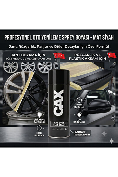 caxcolors CAX Profesyonel Oto Jant Ve Rüzgarlık Yenileme Sprey Boyası 400 ml ...