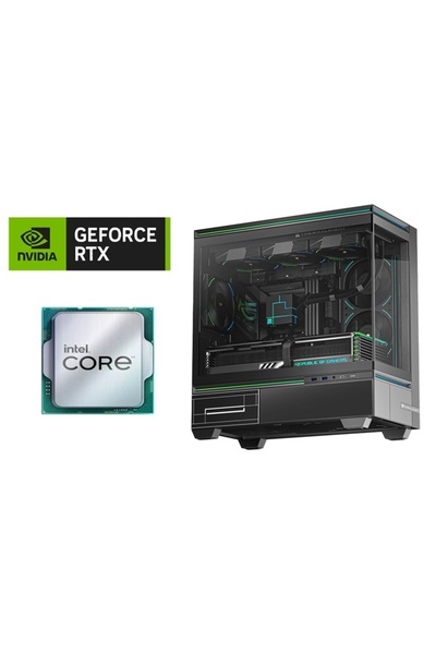 Other جهاز كمبيوتر للألعاب أسود اللون مع معالج إنتل كور i7 14F، لوحة أم ASUS ...