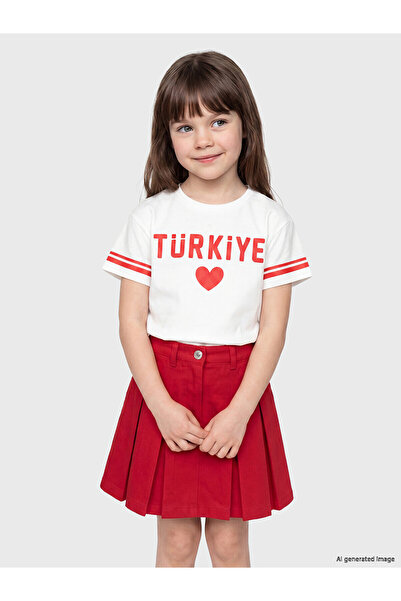 LC Waikiki Peak New Season Turkey Printed Girls' T-Shirt