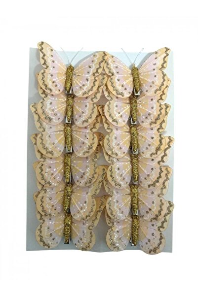 OEM Fluturi Decorativi Din Pene Somon 12/Set