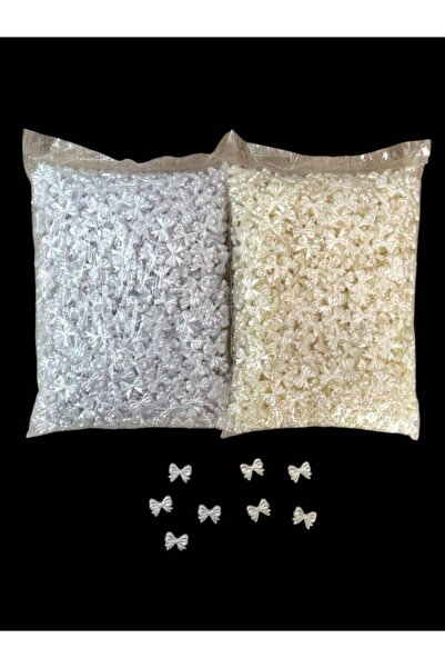 OEM Decorative Pearlescent Bows Perforated 2cmx1.4cm /500g White