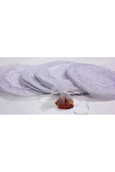 OEM Saculeti Din Organza Rotund Alb 100/Set