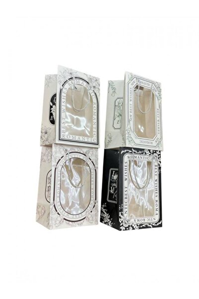 OEM Pungi Cadou Cu Fereastra Garden Romantic 10/set 15x10xh20cm Alb maro