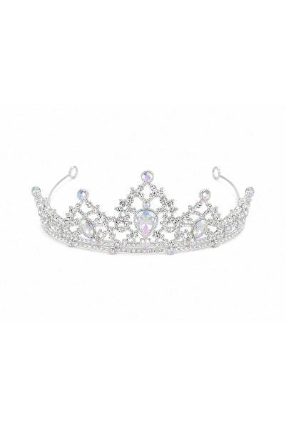 OEM Tiara argintie cu cristale iridescente AB - magical