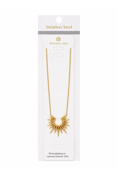 LİLORA Stainless Steel Sun Design Necklace – Gold Color Minimal Chain Necklac...