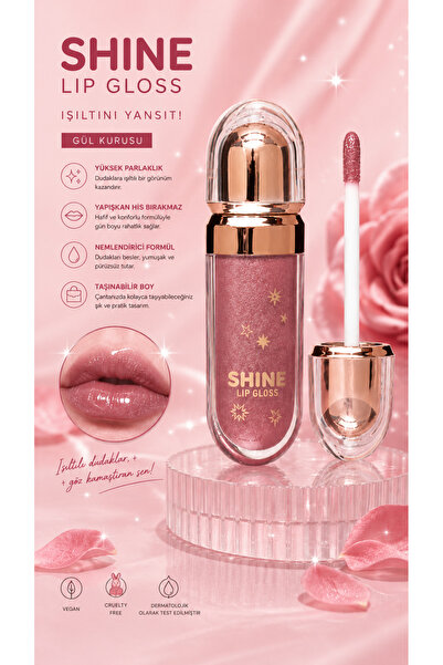SETBEAUTY GÜL KURUSU SİMLİ RENKLİ DUDAK PARLATICI RUJ – SHİNE LİP GLOSS 02
