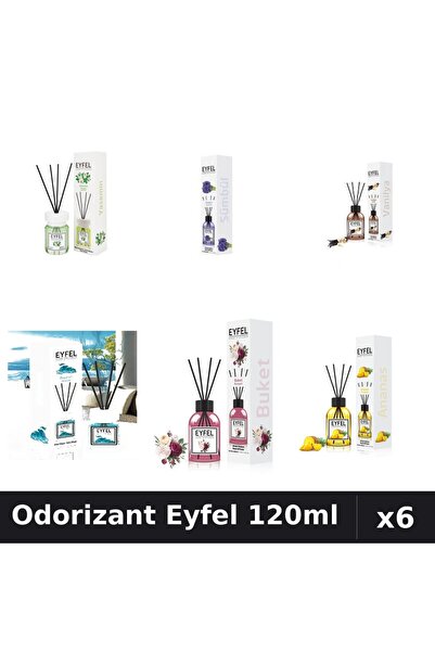 Eyfel Set 6 Odorizante Camera Betisoare - 6 Arome Asortate, 120ml Parfum