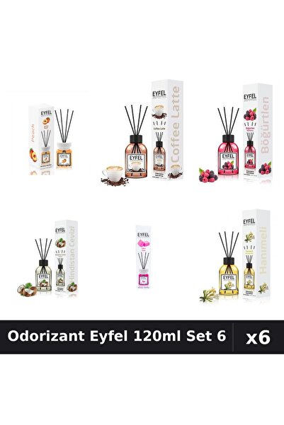 Eyfel Set 6 Odorizante Camera Betisoare - 6 Arome Asortate, 120ml Parfum