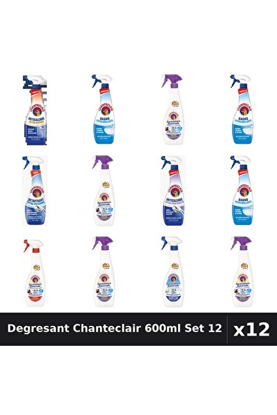 Chanteclair Set 12 Degresant Universal 600ml - 8 Arome, Anticalcar, Detartrant