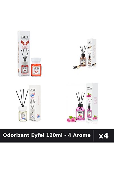 Eyfel Set 4 Odorizant Camera Betisoare 120ml - Red Dragon, Vanilie, Orhidee, ...