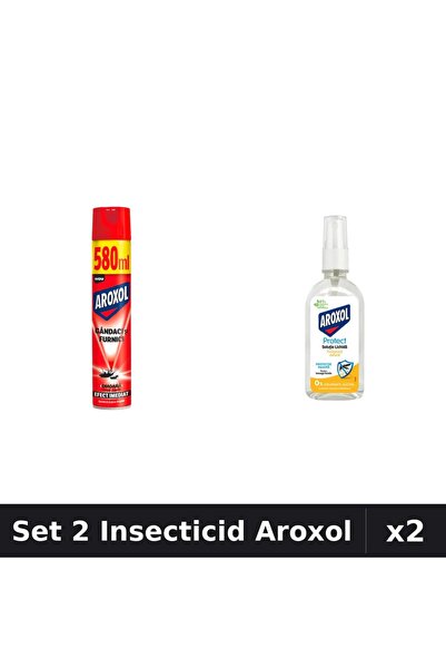 Aroxol Set 2 Produse Anti-Insecte - Loțiune Repelent Insecte Aroxol, Spray In...