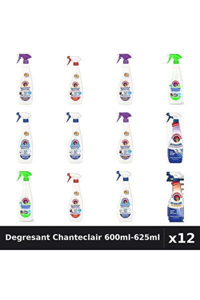 Chanteclair Set 12 Degresant Universal 600ml-625ml - 7 Arome Asortate Curatenie