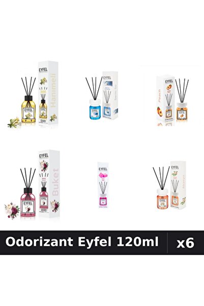 Eyfel Set 6 Odorizante Camera Betisoare - 6 Arome Asortate, 120ml Parfum