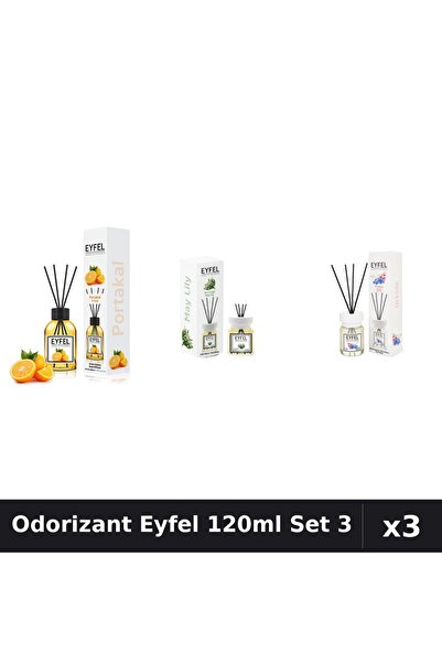 Eyfel Set 3 Odorizant Camera Betisoare 120ml - Portocala, Lacramioare, Orhidee