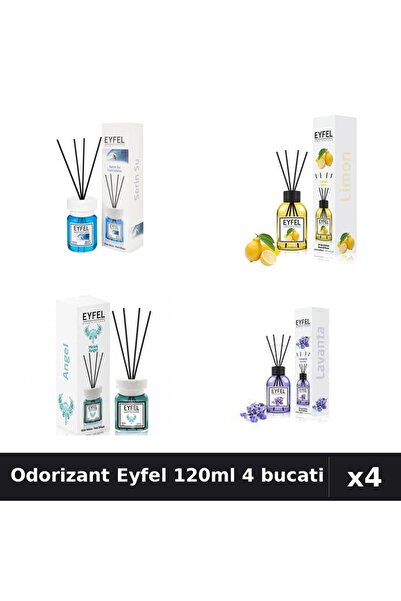 Eyfel Set 4 Odorizant Camera Betisoare 120ml - Angel, Cool Water, Lamaie, Lav...