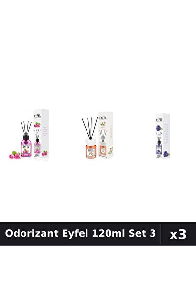 Eyfel Set 3 Odorizant Camera Betisoare - Trandafir, Acacia, Zambile 120ml