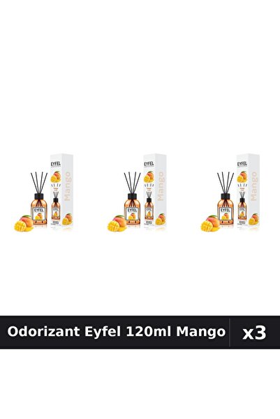 Eyfel Set 3 Odorizant Cameră Betisoare 120ml - Aromă Mango, Parfum Intens