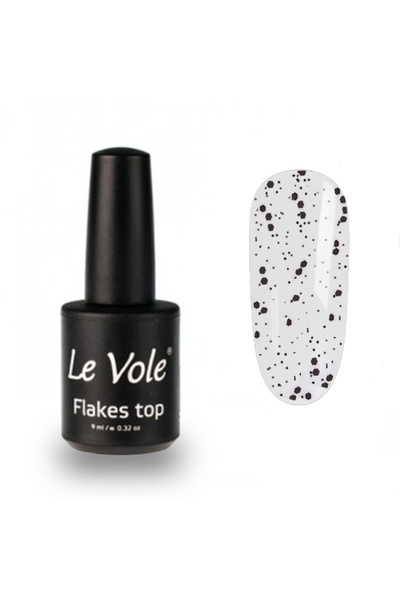 Le Volente Top coat pentru unghii, 9 ml, Le Vole Flakes 2