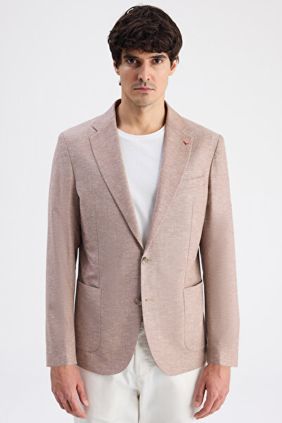 D'S Damat Ds Damat Slim Fit Dusty Rose Plain Fabric Jacket