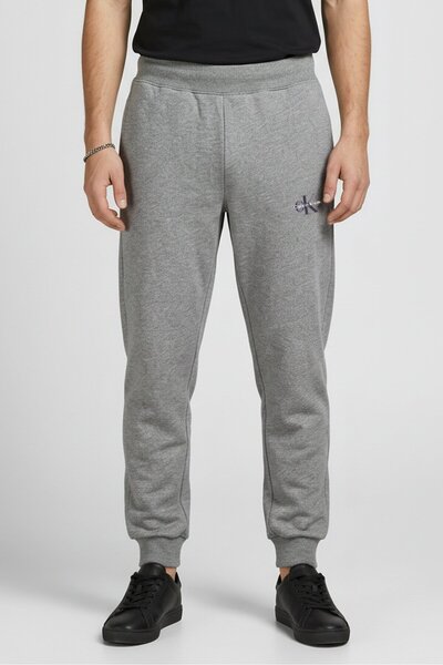 Calvin Klein Jeans Men Regular Fit Brand Logo Jogger Pants, Heather Grey
