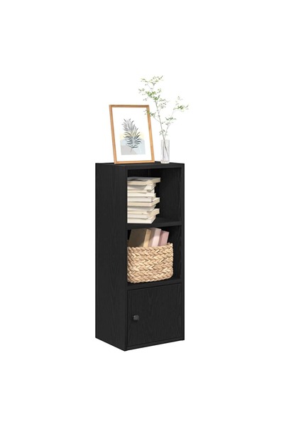 vidaxl Βιβλιοθήκη Μαύρη Δρυς 31x24x77 cm Κατασκευασμένο ξύλο