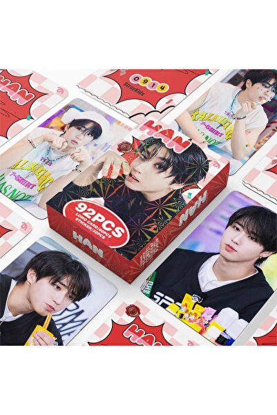 Kpop Dünyasi STRAY KIDS '' Han '' Çift Yön Baskılı Lomo Card Seti (60 Pcs)