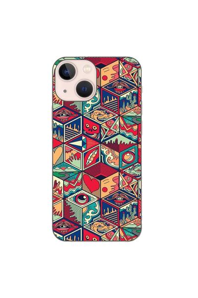 OEM Husa compatibila cu Apple iPhone 13 Mini Silicon Gel Tpu Model Pop Art Ge...