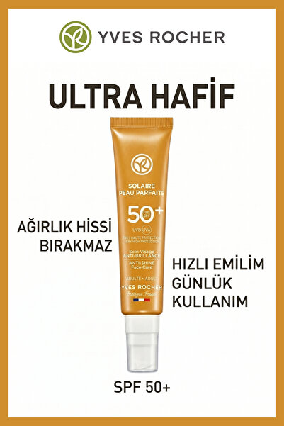 Yves Rocher Hafif Dokulu Güneş Koruyucu 40 ml SPF 50+ Yağlanma Karşıtı Yüz Gü...
