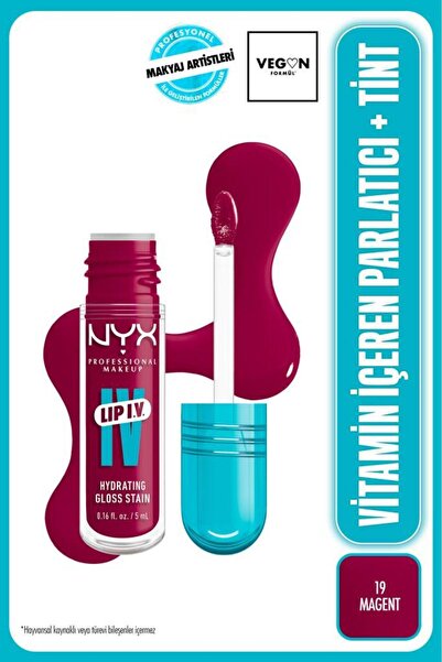 NYX Professional Makeup LIP I.V. Vitamin İçeren Parlatıcı + Tint - 19 Magent