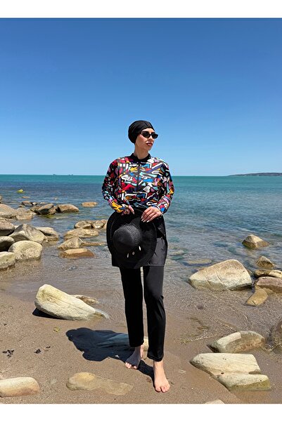 ParlaMira Women's 3-Piece Half Digital Printed Haşama Set