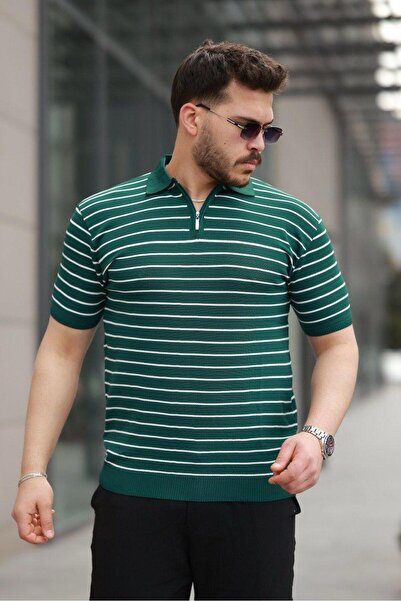 HA-KA GİYİM Men's Polyamide Knitted Polo Collar Zippered Regular Comfortable ...