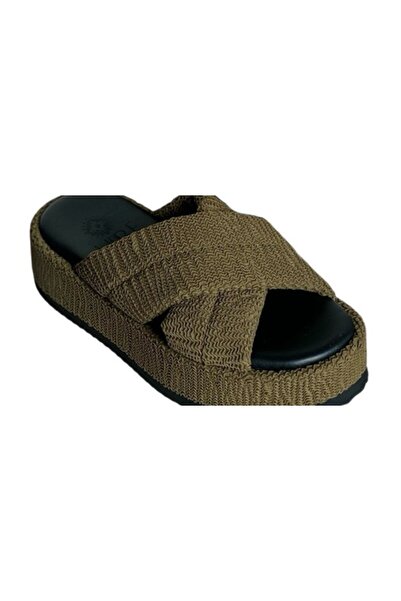 Hebe Athens PUFFY NICHE FLATFORM - Χακί