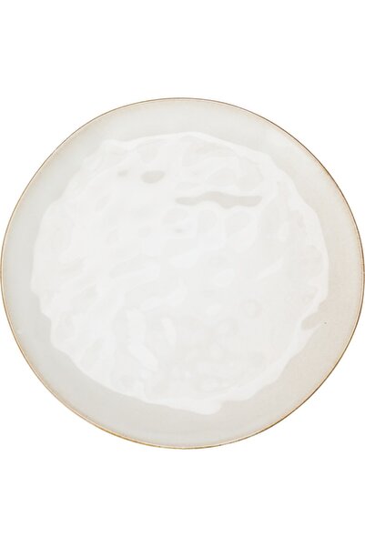 NN Ceramic plate, 27.8x2.8 cm, Cream with brown rim