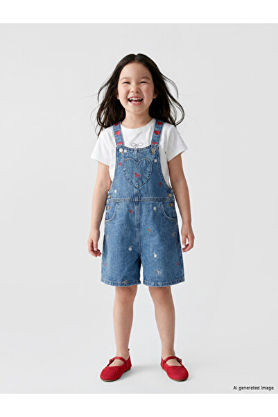 LC Waikiki Esvab • Modern & Distinctive Embroidered Girls' Jean Salopet