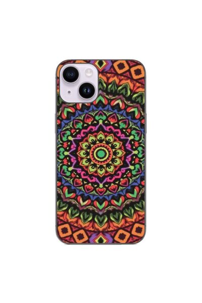 OEM Θήκη συμβατή με Apple iPhone 14, από σιλικόνη gel TPU, με σχέδιο Πολύχρωμ...