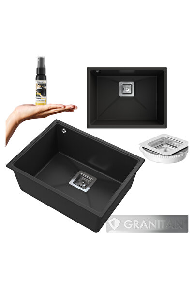 Granitan Pachet Chiuveta Granit NAPO 55, 550x420 mm, montaj suspendat/sub bla...