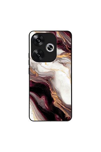 Sonique Θήκη Marble Series για Xiaomi Poco F6 5G Μπορντώ