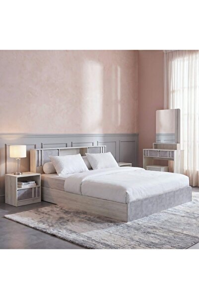 Danube Home Kentorp 180X200 King Bed + 1 Nightstand + Dresser/Mirror & Stool ...