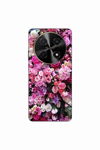 OEM Θήκη συμβατή με Huawei Nova 12i από σιλικόνη gel TPU με σχέδιο ροζ τριαντ...
