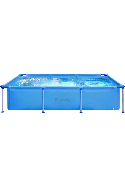 Generic Bluverra Rectangular Frame Pool for Kids, 258 x 179 x 66 cm, for Outd...
