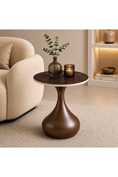 TODO Round Ceramic Service Table Shs-037S Brown