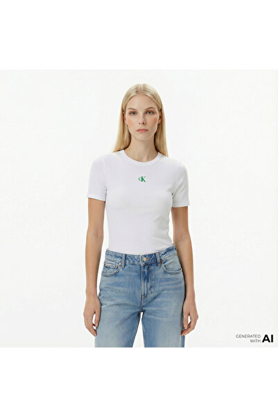 Calvin Klein Modal Essential Kadın Beyaz T-Shirt