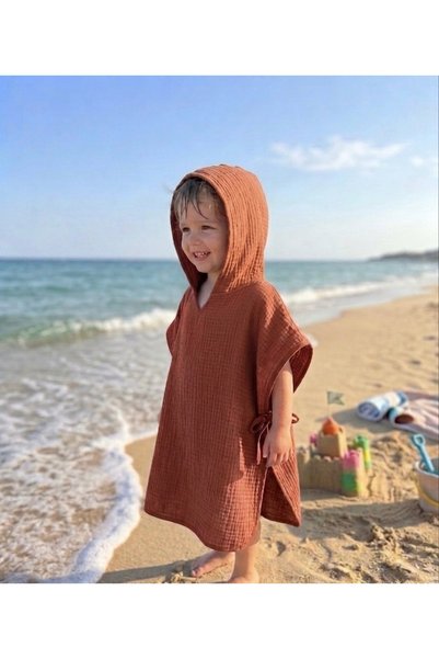 Boho Piccolo 4-Layer 100% Cotton Muslin Children's Sea and Pool Towel for 3-6 Years Old, Drying Mat