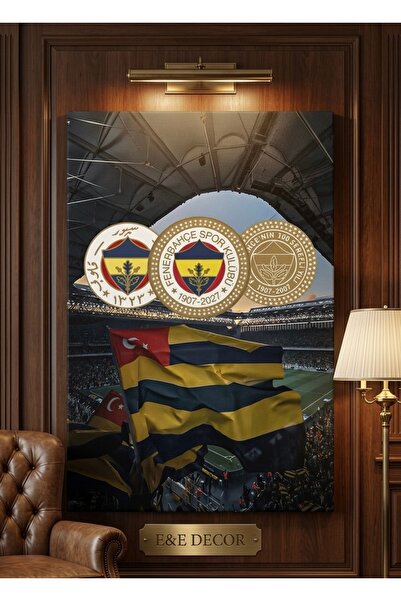 shop Fener bahçe Üçlü Logo ve Tribün Coşkusu Kanvas Tablo Premium