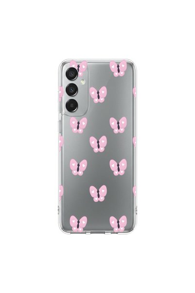 PPKin Samsung Galaxy M15 Compatible Butterfly 2 Design Transparent Case