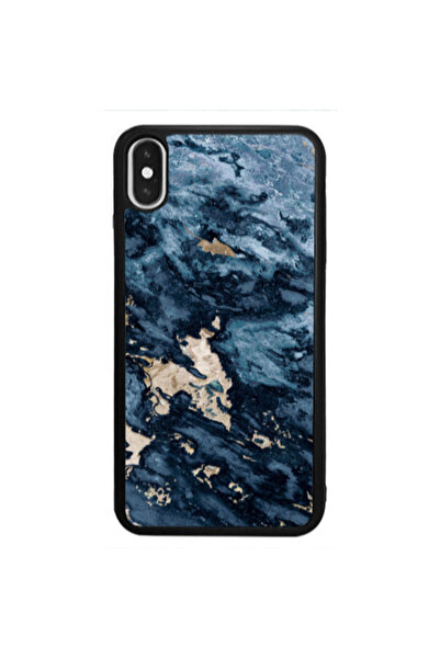 Other Apple iPhone X Marble Blue Gold Black Glossy Θήκη