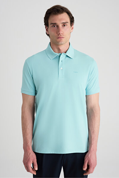 Twn Slim Fit Aqua Pike Textured T-Shirt