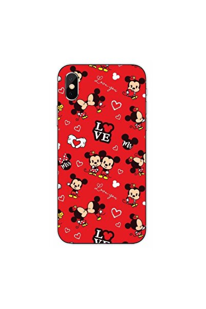 OEM Husa compatibila cu Apple iPhone XS Max Silicon Gel Tpu Model Mickey Love...